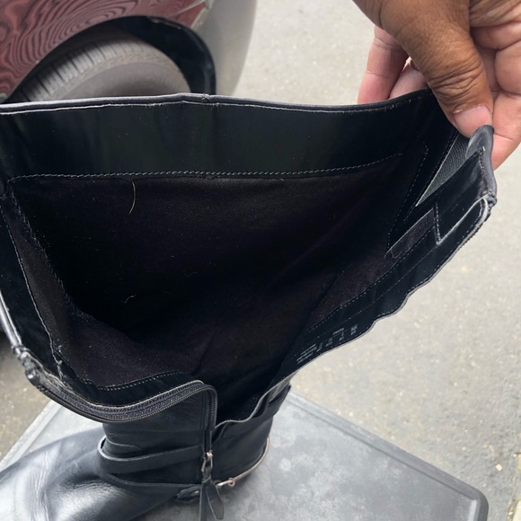 Franco Sarto Circuit Women’s Black Leather Tall Buckle Ride Boots Size 10M - Picture 12 of 14